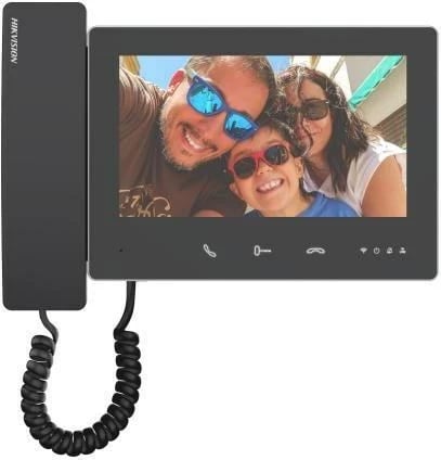 Video interfon Hikvision DS-KH7300EY-WTHE2, Ekran me ngjyra, i zi