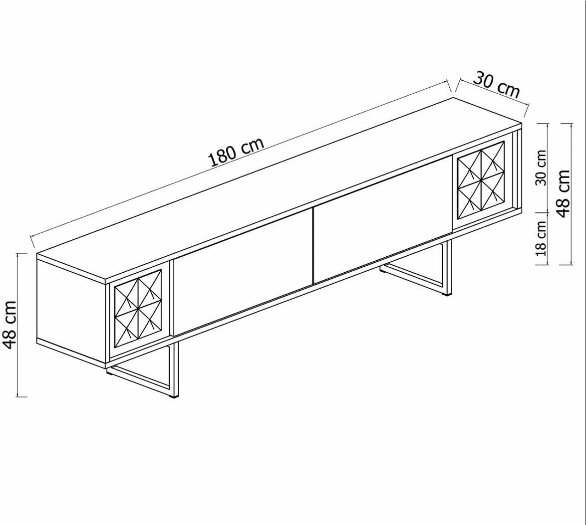 Komodë TV Hanah Home, Chrome Line, ngjyrë arre, e zezë