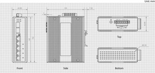 Switch industrial LevelOne 6-Port Gigabit, 1 x SFP, 1 x SFP/RJ45 Combo, -40°C deri 75°C, DIN-Rail, Gigabit Ethernet, Montueshëm në mur