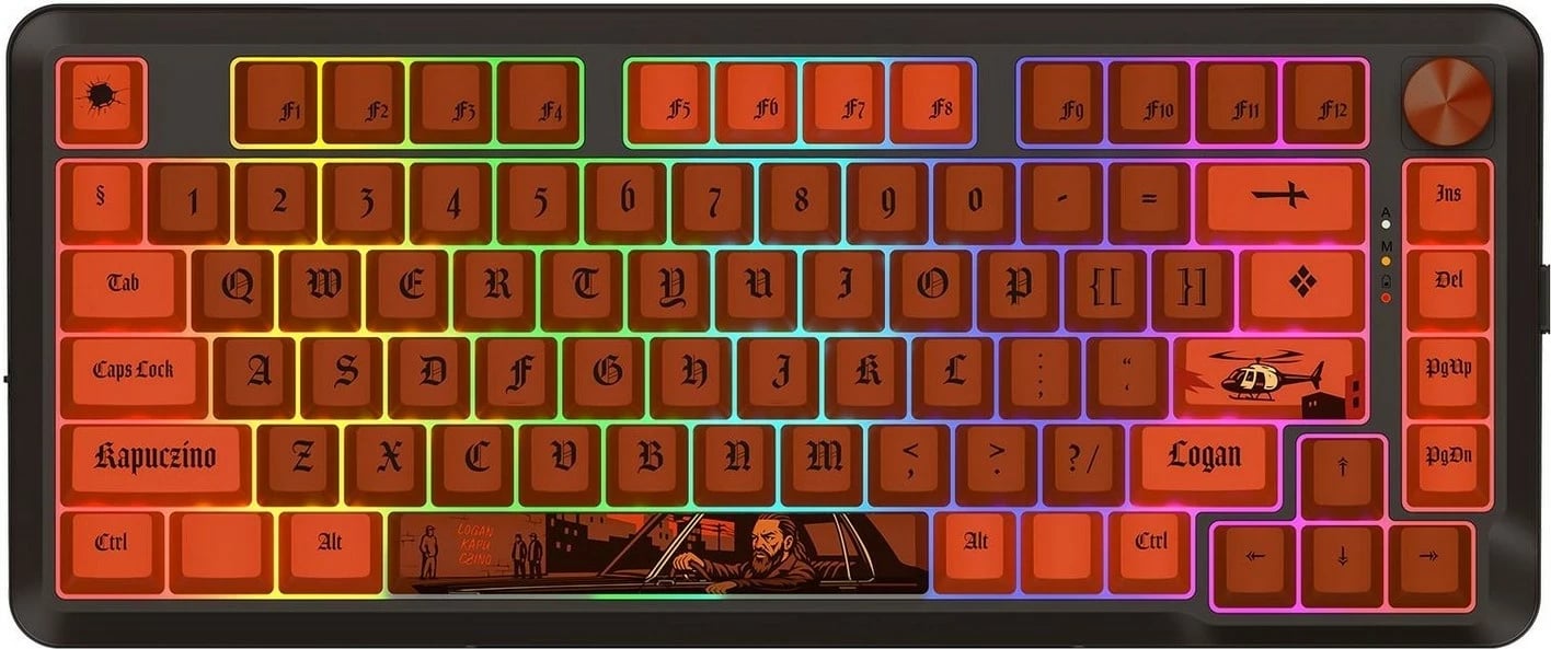 Tastierë mekanike Redragon K4PUC21N0 PRO, 75%, RGB, wireless/wired, Lion Linear, e kuqe