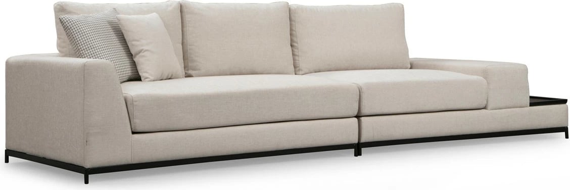 Divan katër vendesh, ngjyrë bezhë, me tavolinë anësore, Atelier del Sofa