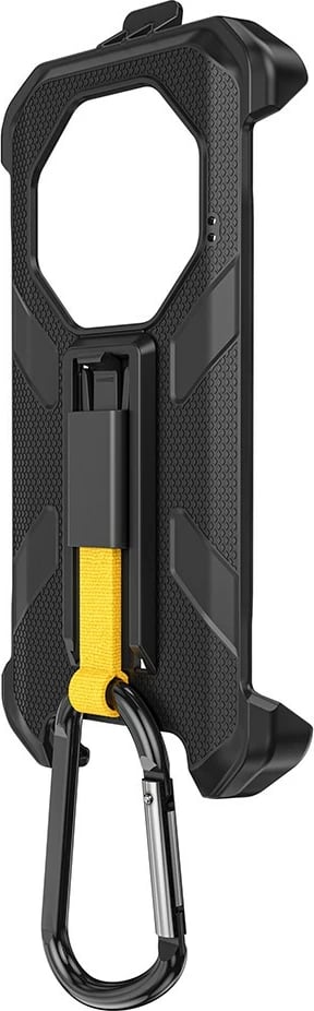 Mbështjellës Ulefone Armor X32/X32 Pro, plastikë, i zi, me karabiner dhe klips