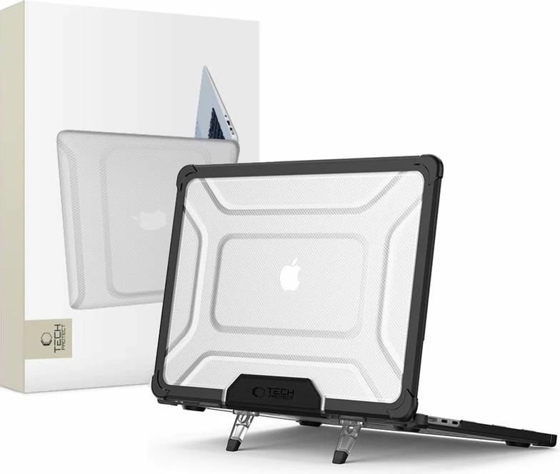 Mbështjellës Tech-Protect SmartShell Pro për MacBook Air 13" M2/M3/M4, i tejdukshëm dhe i zi