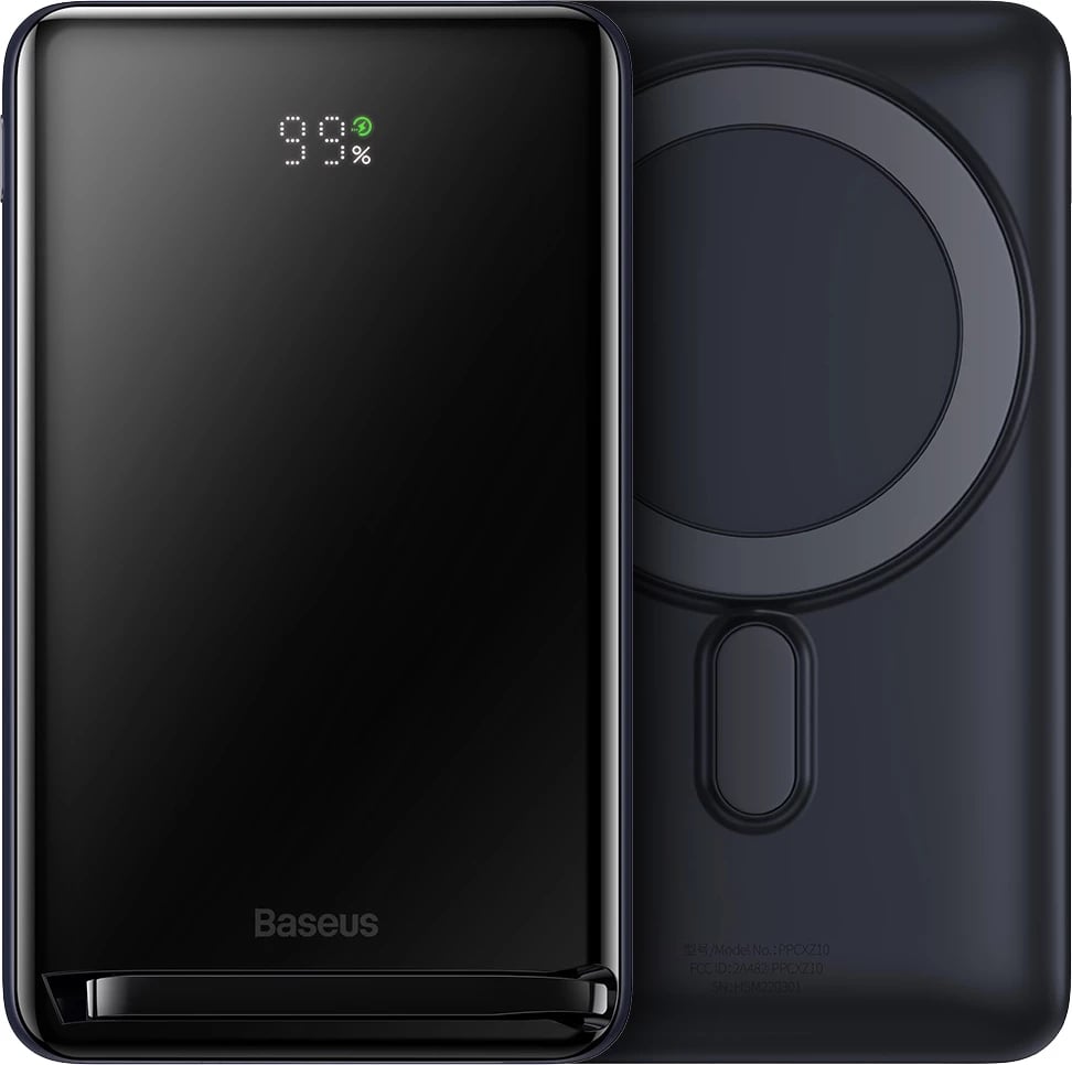 Powerbank Baseus Magnetic Bracket PPCX000203, 10000mAh, MagSafe, 20W, me kabllo USB-C 0.5m, Kaltër e errët