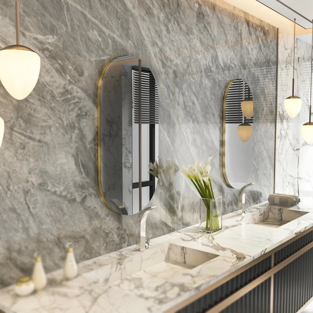 Pasqyrë Hanah Home, Riors, gri e errët, ar