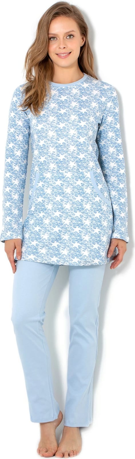 Pizhama grash Jumeon, ngjyrë kaltër e çelët, 002-000518, set