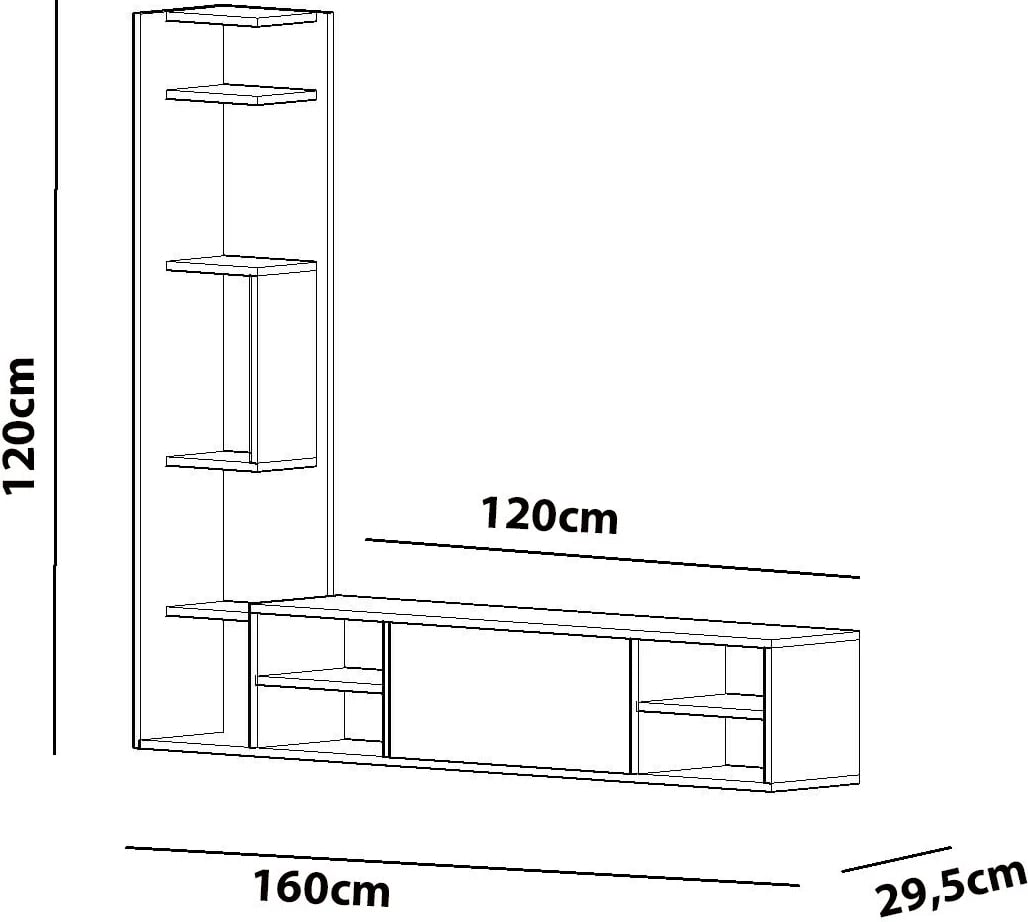 Komodë TV Hanah Home, Pera, e bardhë