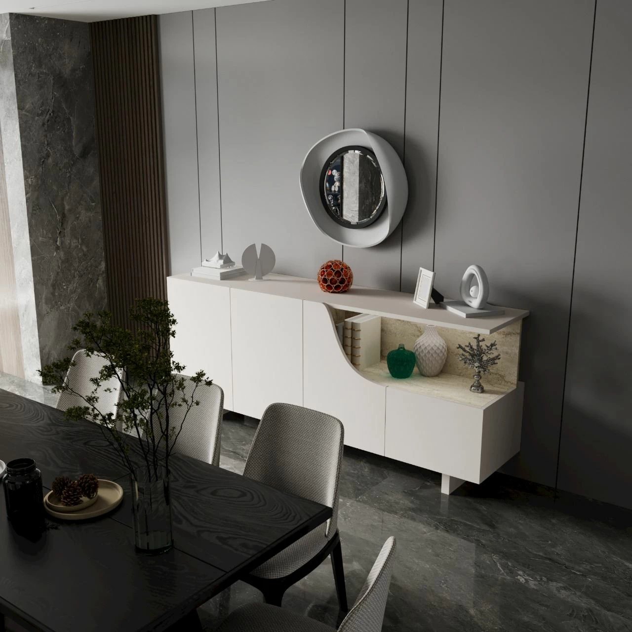 Konsol Skye Decor, Line, bezhë