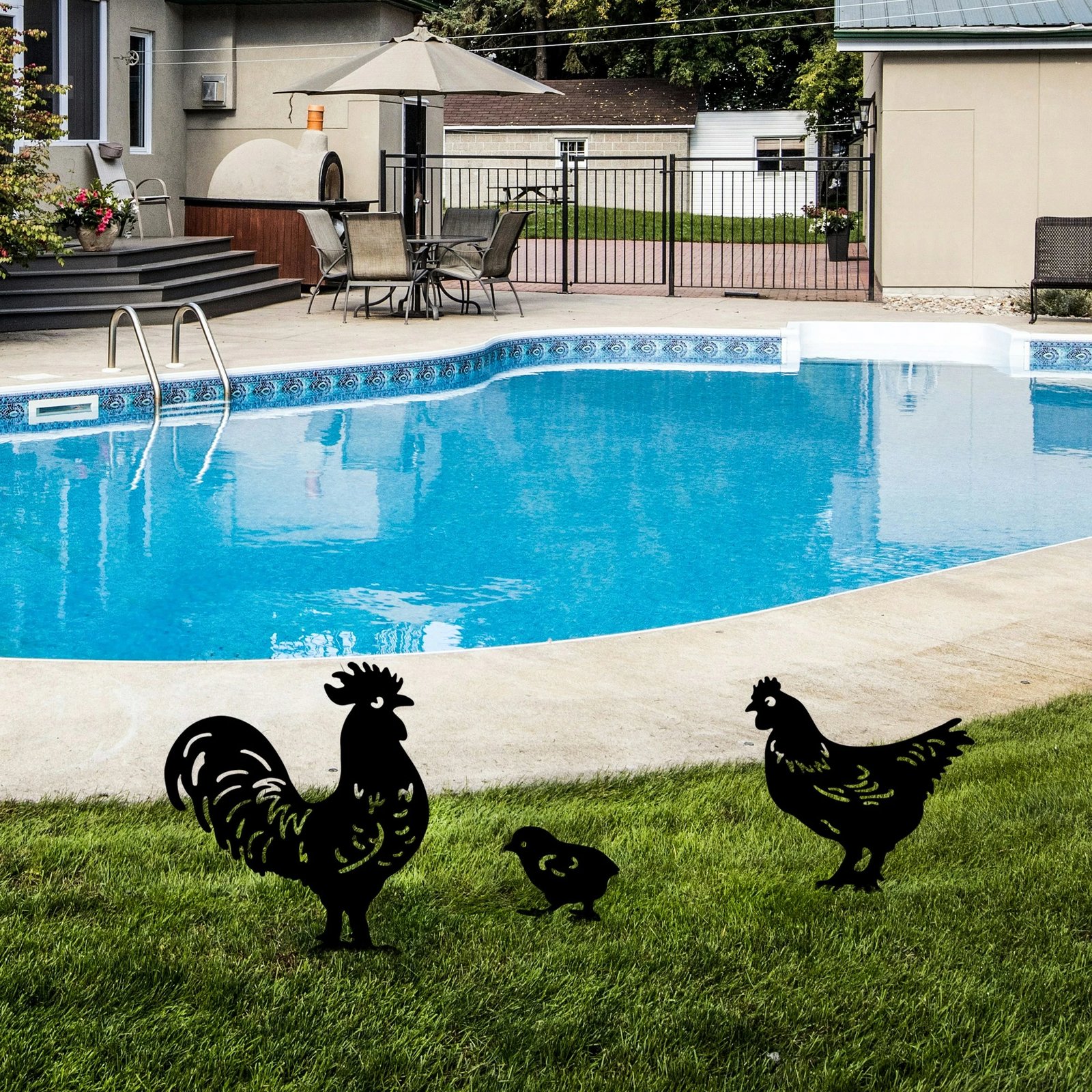 Set dekorativ për kopsht, dizajn Aberto, Fam 04, metal i zi, 3 copë