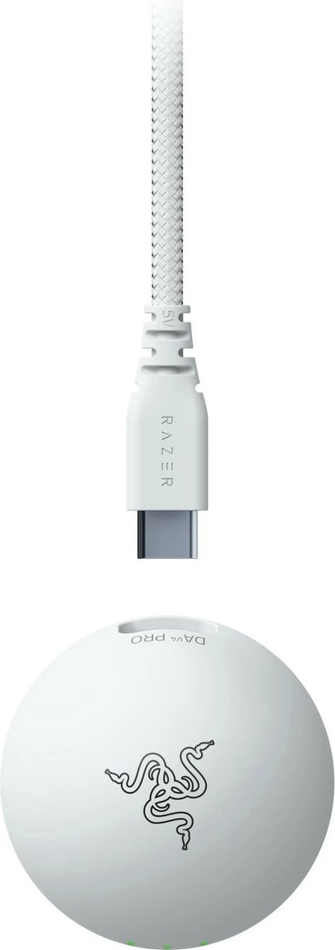 Maus Razer DeathAdder V4 Pro, wireless & USB-C, 45K DPI, 6 taste, i bardhë