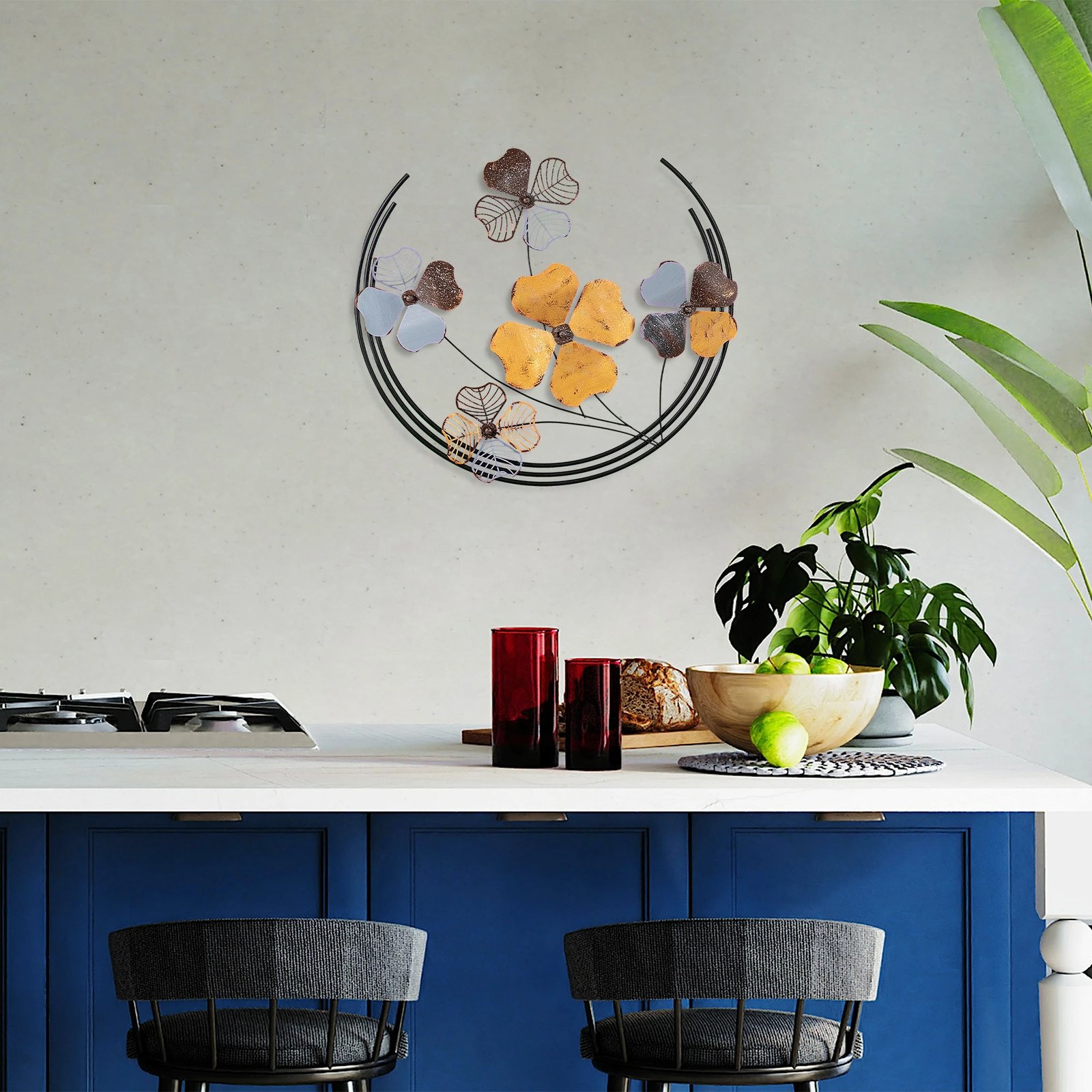 Aksesor dekorativ metalik për mur Wallity, Haiyang 2, shumëngjyrësh