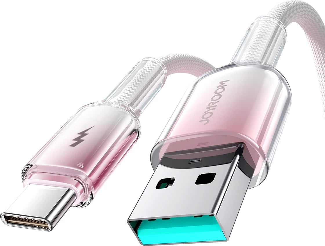 Kabllo Joyroom S-A42 Crystal-Clear Series, USB-A në USB-C, 1.2m, 3A, Bardhë