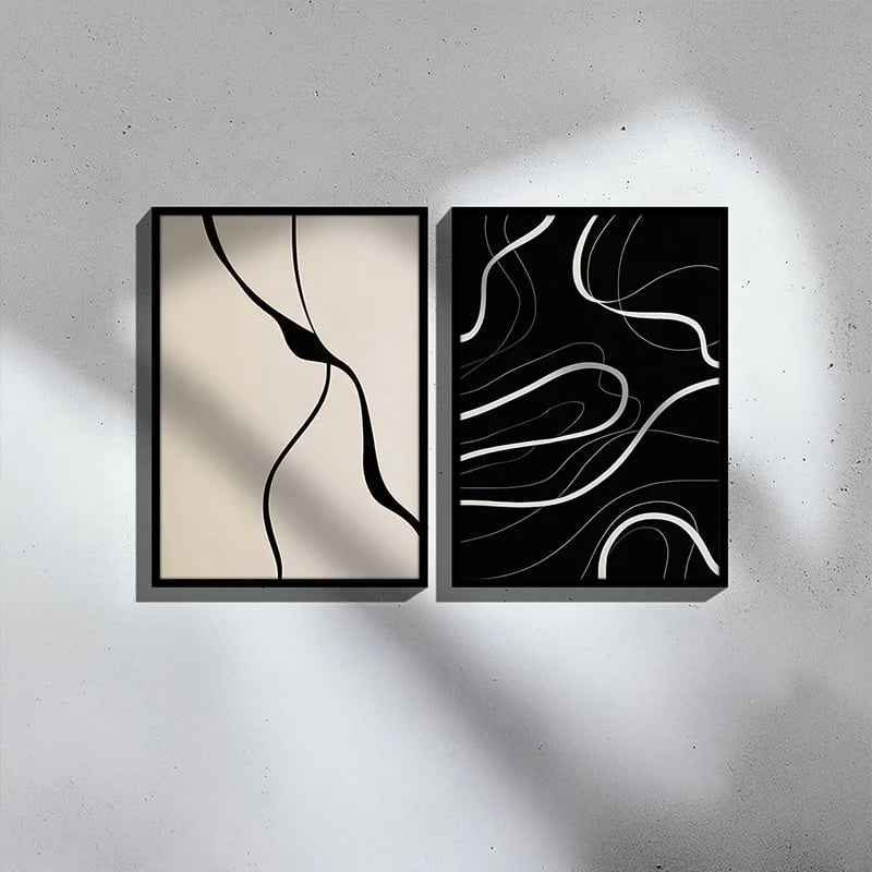 Pikturë muri në kornizë Bennez I, diptyque, print digjital, 33x1.5x48cm