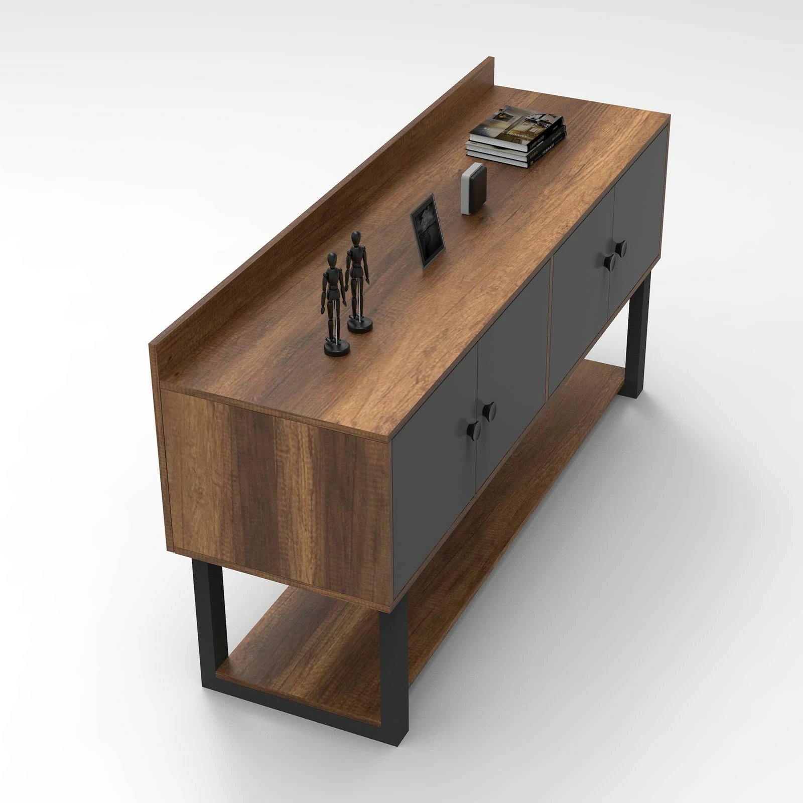 Konsol Skye Decor, Mn04-Ba, ngjyrë arre dhe antracit