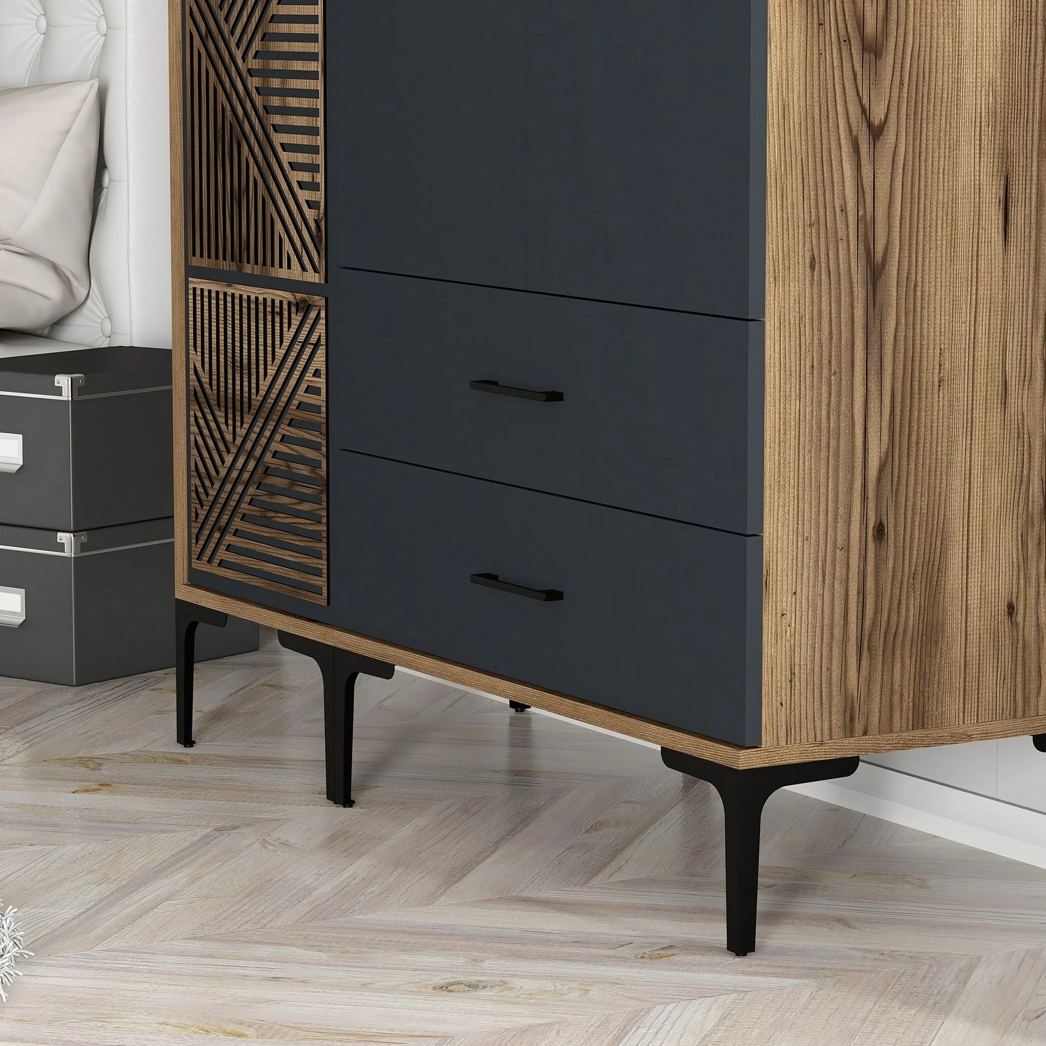 Dollap Hanah Home, Kumsal PT, ngjyrë arre dhe antracit