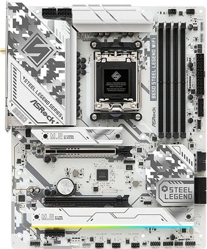 Pllakë amë ASRock B650 Steel Legend WiFi, Socket AM5, DDR5, 192 GB, e bardhë