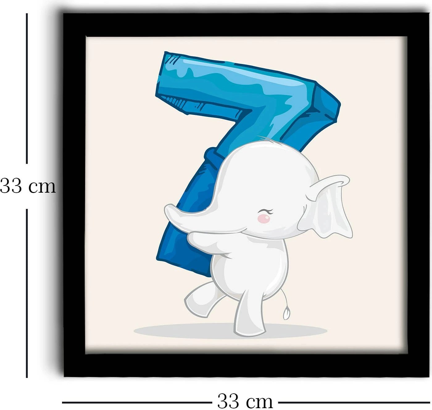 Pikturë dekorative me kornizë MDF, Wallity, 3333SCT-008, blu dhe bardhë, 33x33cm