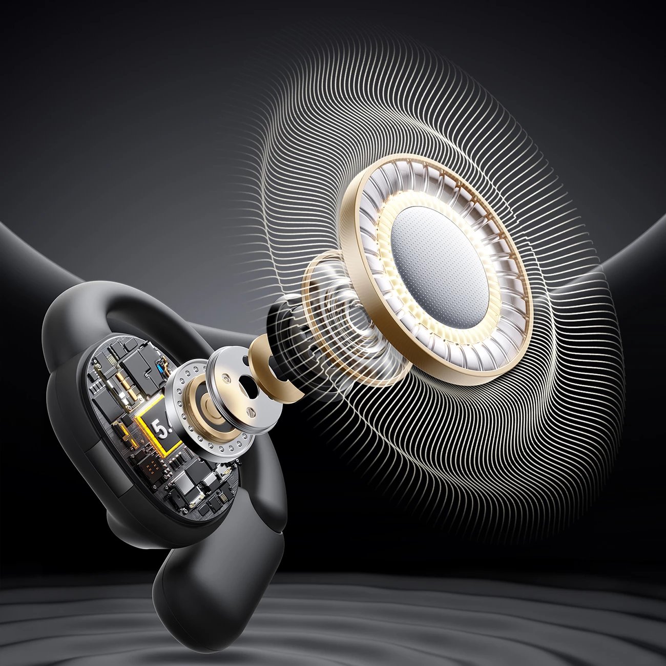 Kufje TWS open-ear Joyroom JR-OE4 Bluetooth 5.4, AAC/SBC, drajver 16mm, IPX4, USB-C, 12.5h/50h, të zeza