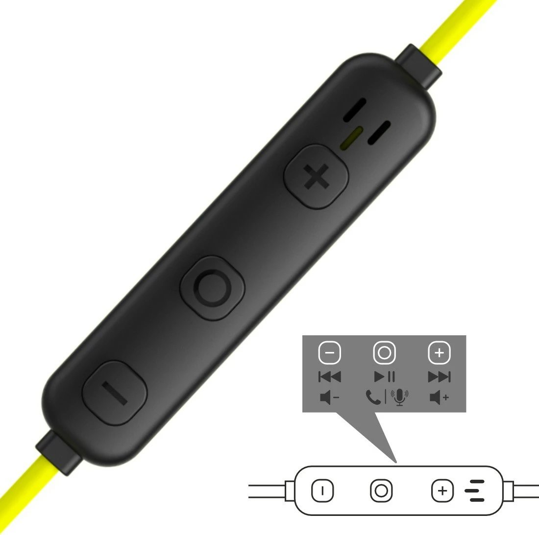 Kufje in-ear me mikrofon Hama Freedom Athletics II, Bluetooth 5.3, kapëse pas veshi, USB-C, rezistente ndaj djersës, e verdhë/zezë