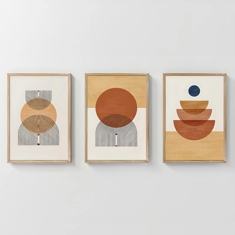 Dekor muri në kornizë Mireta, triptik, printim digjital, 33x1.5x48cm