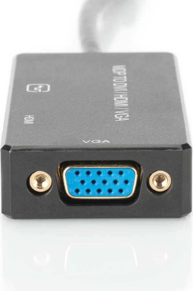 Kabllo konvertues Digitus mDP në DVI/HDMI/VGA, 0.2m, i zi