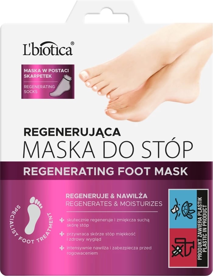 Maskë për këmbë për femra L'biotica Rejuvenating Foot Mask, 1 palë
