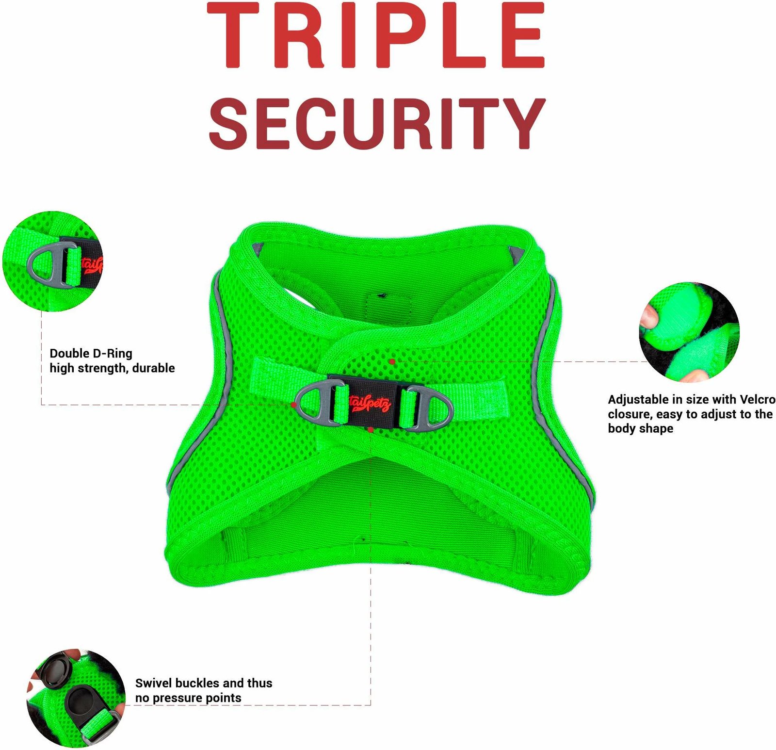 Parzmore për qen, ngjyrë Neo Green, Air-Mesh, XS Parzmore për qen, ngjyrë Neo Green, Air-Mesh, XS