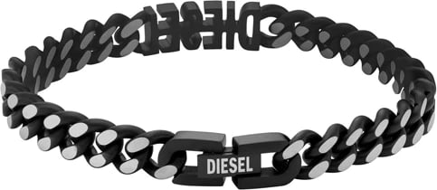 Byzylyk për meshkuj DIESEL JEWELS FONT, zi e argjendtë