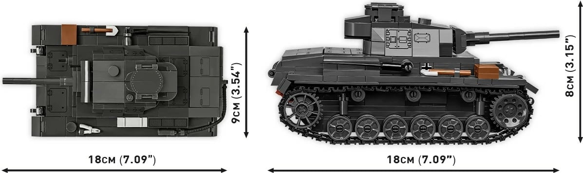 Set ndërtimi Cobi Klocki Panzer III Ausf. J, 590 pjesë, me figurë ushtari, plastikë