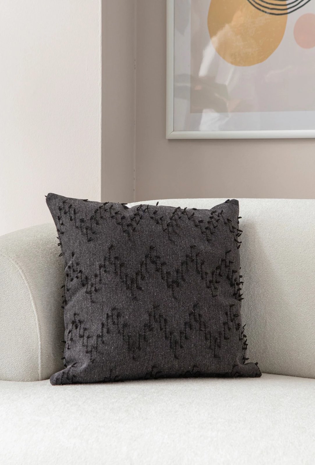 Jastëk mbulesë, ngjyrë e zezë, Evila Originals, Tuffet - Black v4, 43x43cm