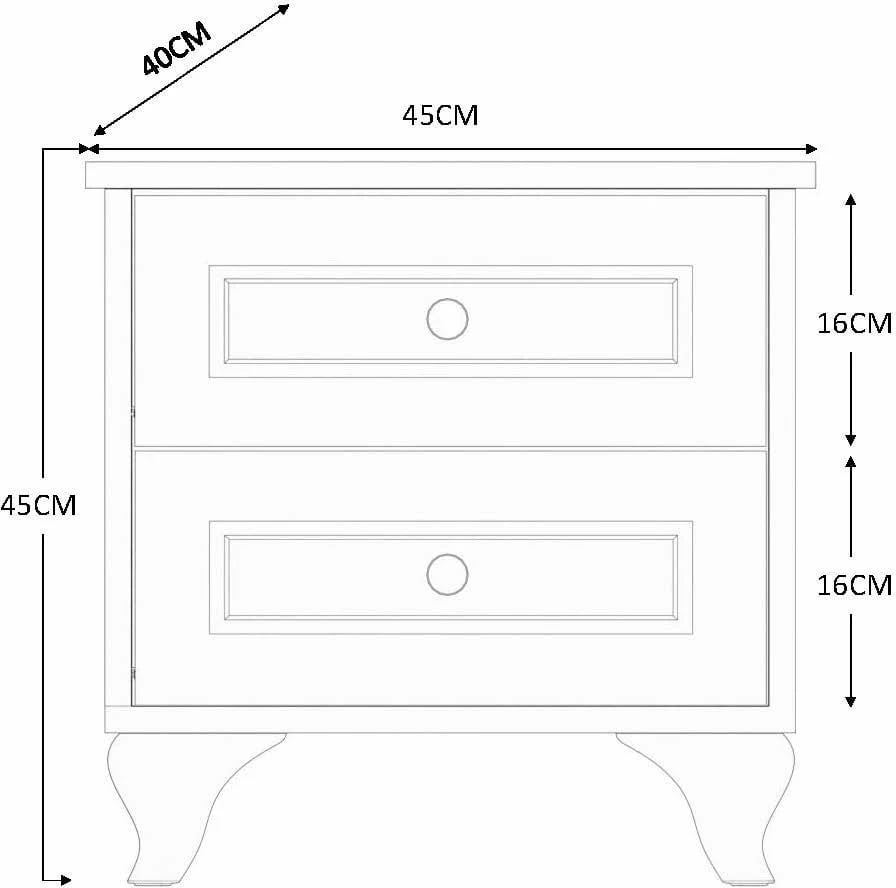 Komodinë nate Skye Decor, RB-186-07, ngjyrë e bardhë mat