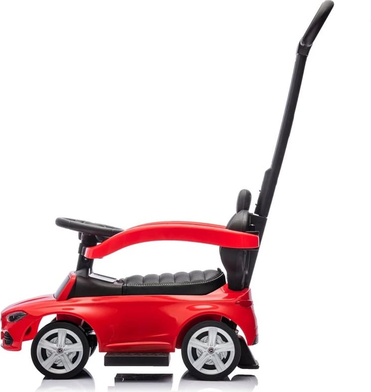 makinë ride-on për fëmijë, Milly Mally, Mercedes C-Class Deluxe, me dorezë drejtuese dhe barrierë të heqshme, sedilje eko-lëkurë, goma gome, ngarkesa max 25 kg, e kuqe