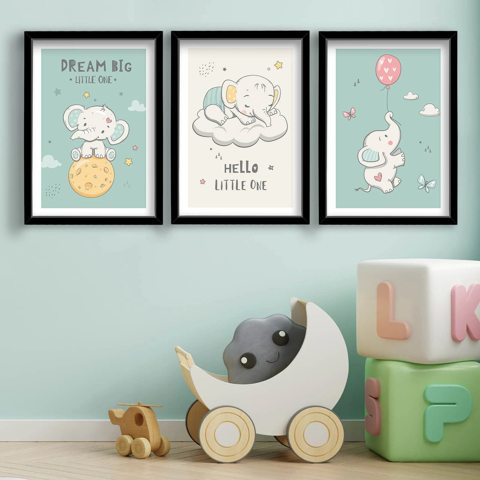 Set pikturash dekorative me kornizë MDF, 3 copë, Wallity, 3P3853SCT-001