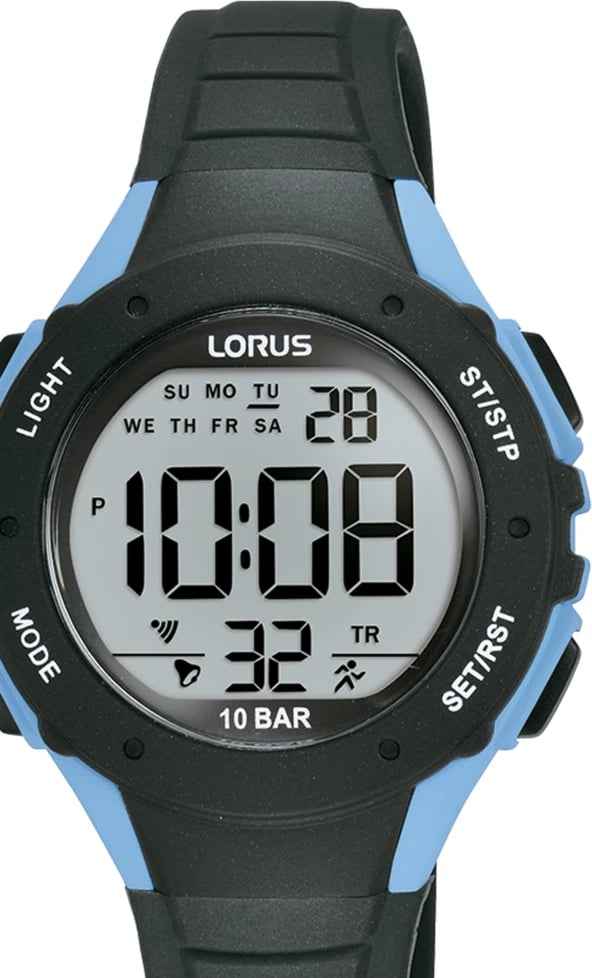 Orë dore sportive Lorus R2359PX9, e zezë/blu