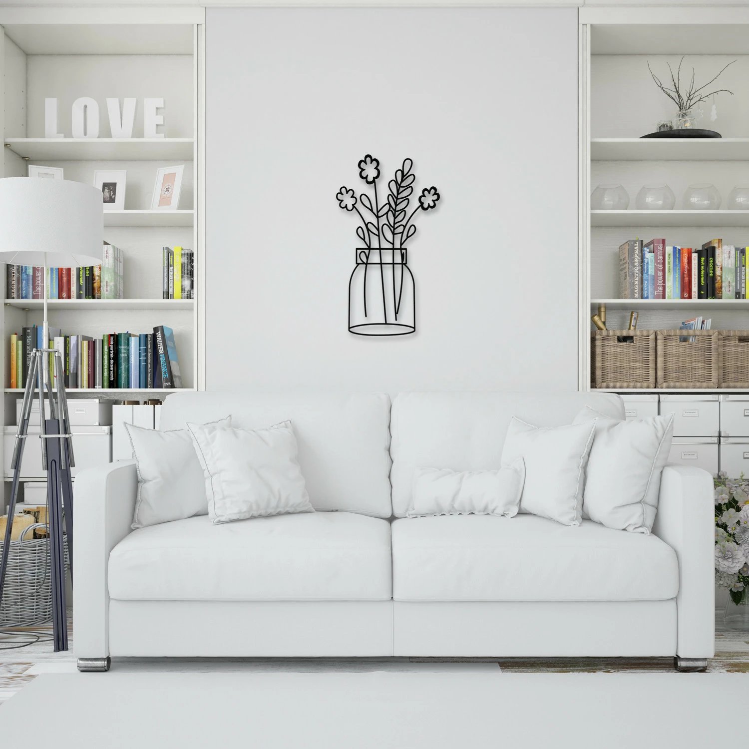 Aksesor dekorativ metalik për mur, lule, Wallity, 40x70cm