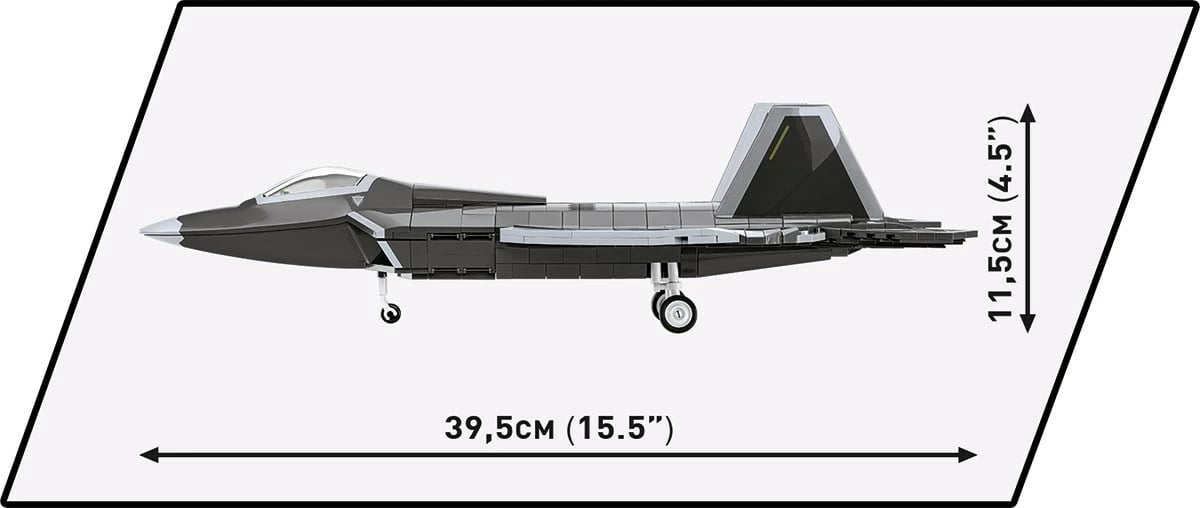 Set lodrash ndërtimi Cobi Klocki Armed Forces Lockheed F-22 Raptor, 695 pjesë, gri/zezë
