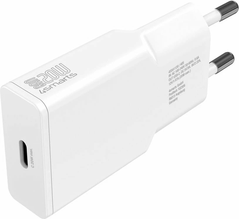 Karikues 4smarts PDPlug Slim, 20W, i bardhë