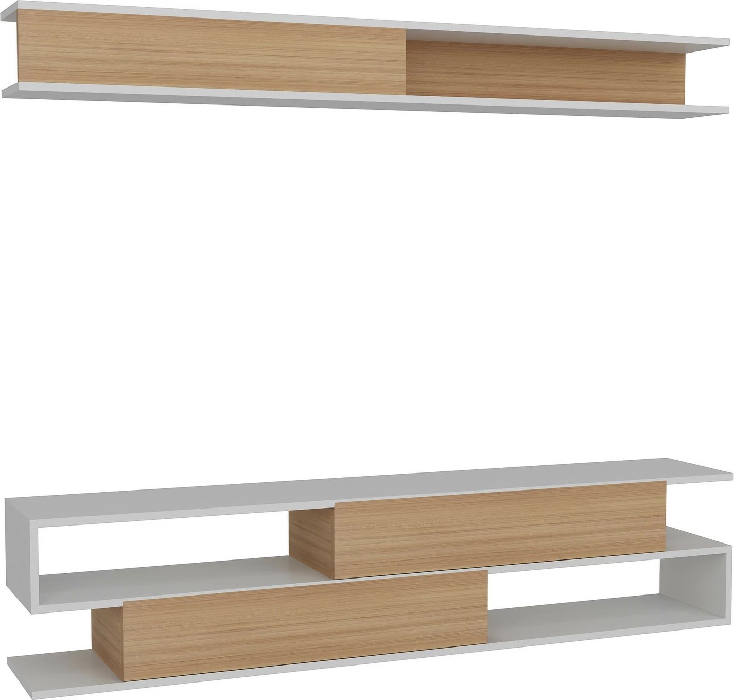 Komodë TV Hanah Home, Sims, e bardhë dhe teak