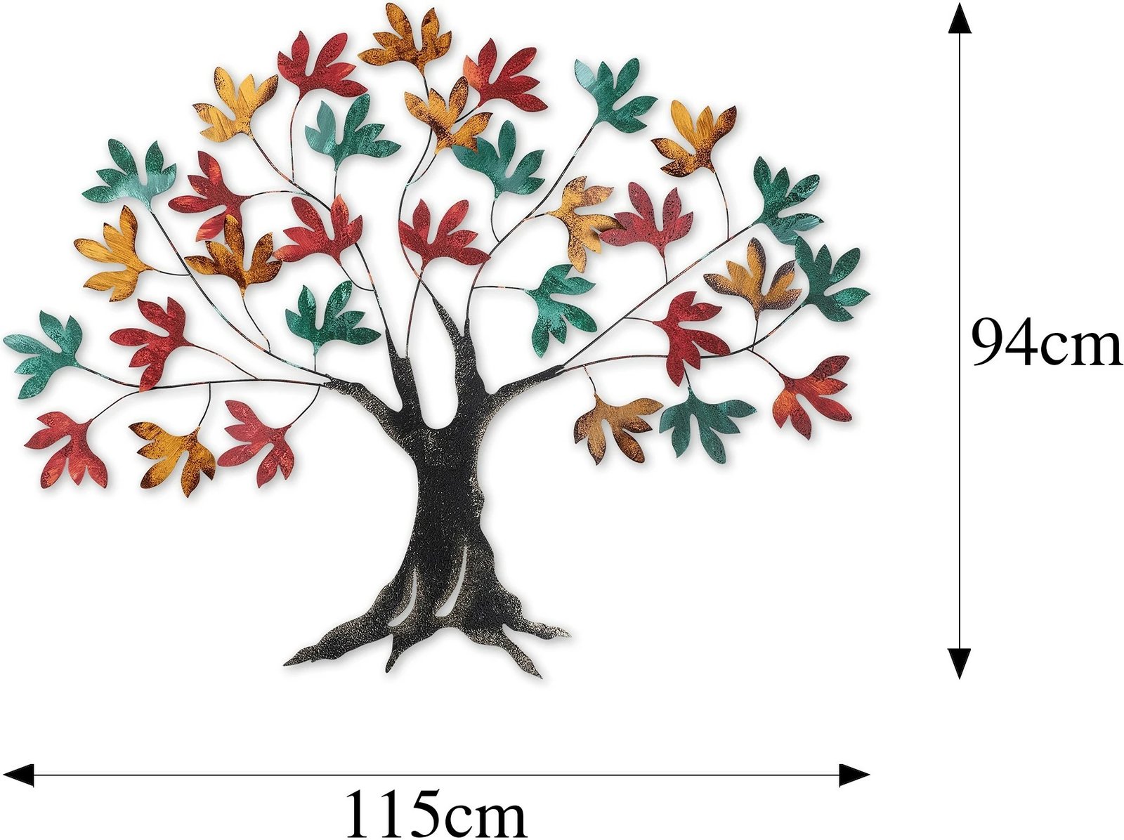 Aksesor dekorativ metalik për mur, Wallity Yggdrasil, shumëngjyrësh