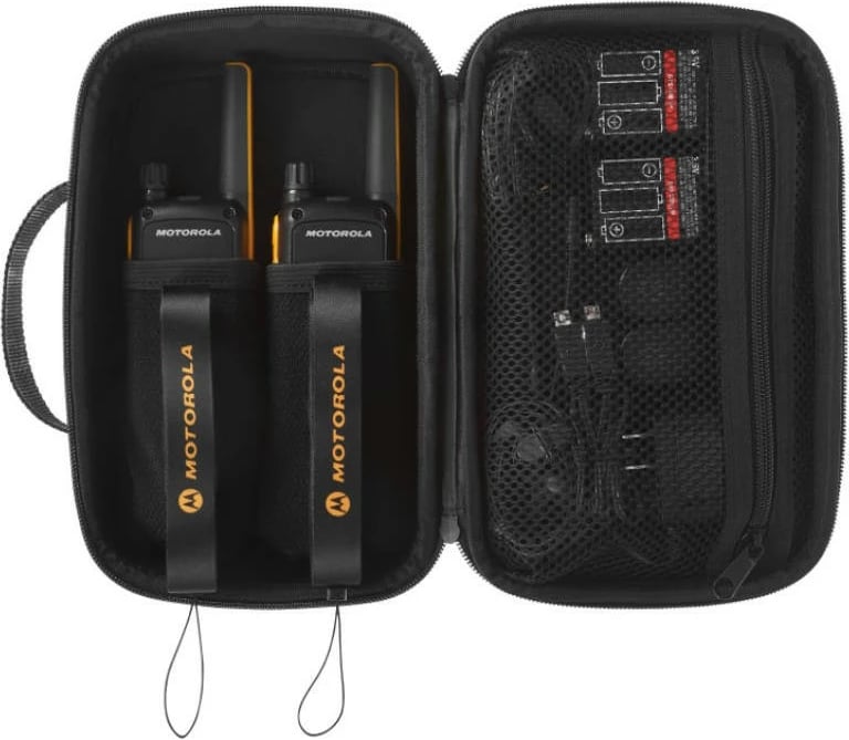 Radiotelefon Motorola T82 Extreme, PMR446, 16 kanale, Set prej 2 copë, Zi/Portokalli