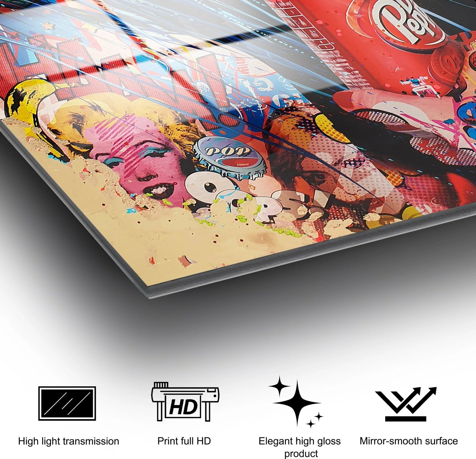 Pikturë dekorative xhami të temperuar, shumëngjyrëshe, UV-725, 70x100cm