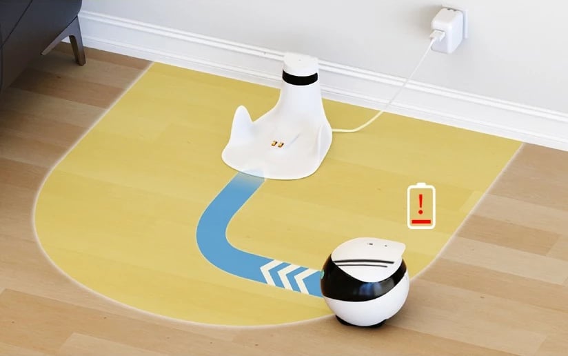 Robot për kafshë Enabot EBO Air, kamerë 1080p, ndjekje KI, LiDAR, kontroll me app, bardhë