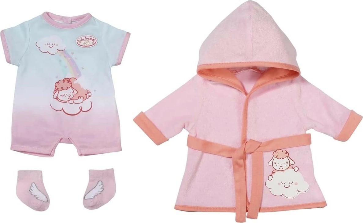 Set rroba për kukull Baby Annabell, Zapf, Deluxe Bathing Outfit, Rozë/Blu