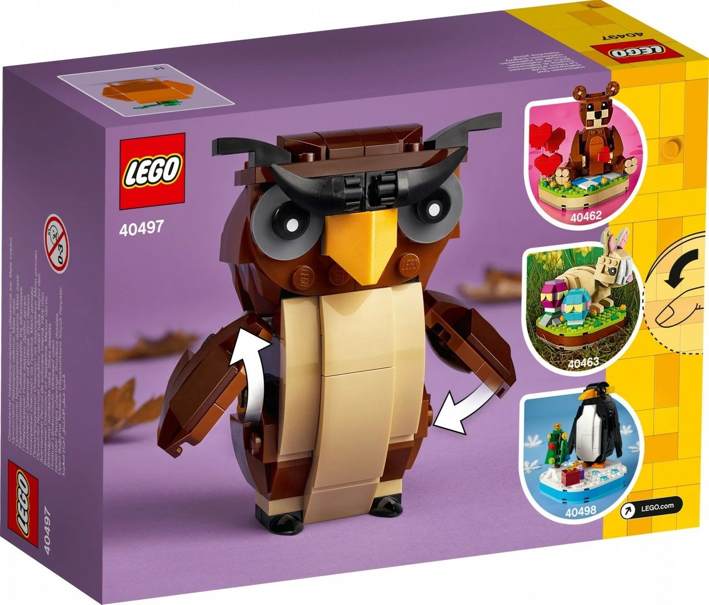 Set ndërtimi LEGO 40497 Halloween Owl, 228 pjesë, rreth 11 cm lartësi, për moshat 8+, plastikë, set mesatar