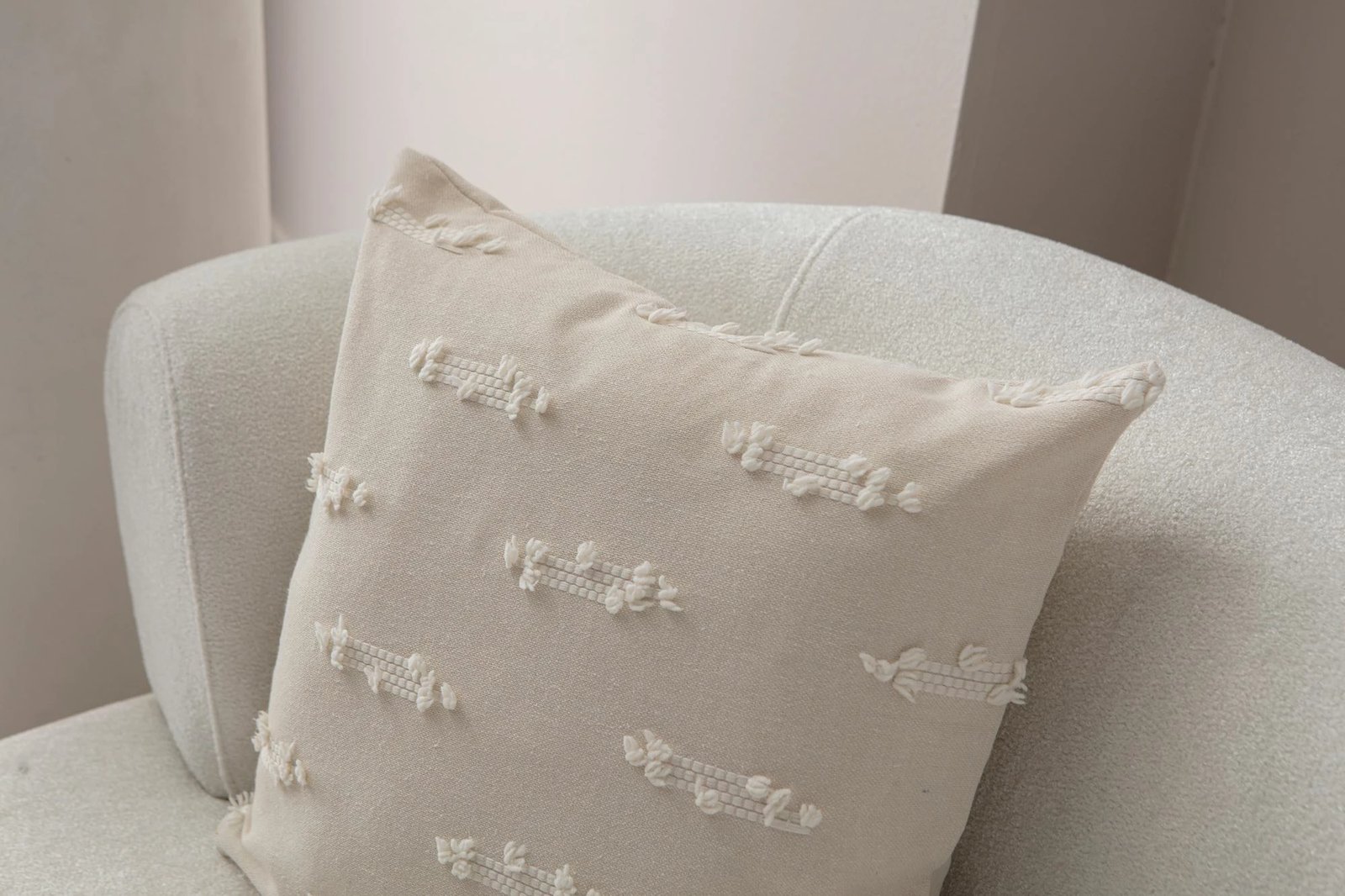 Jastëk dekorativ, mbulesë krem, Evila Originals, 43x43cm