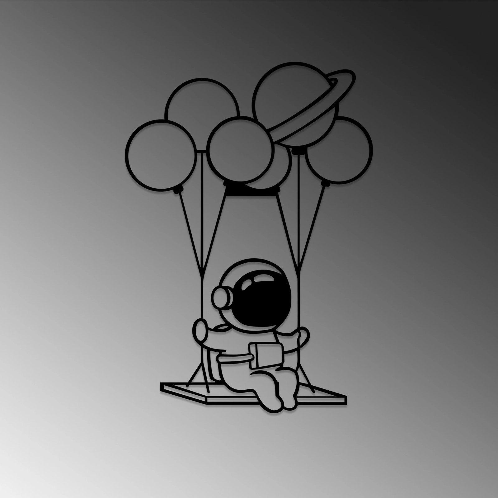 Aksesor dekorativ metalik për mur, astronaut, Wallity, 44x70cm