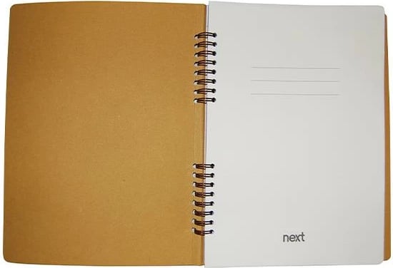 Bllok shënimesh Next Natural me spirale të fshehur, 17x25cm, 105 faqe, shumëngjyrësh
