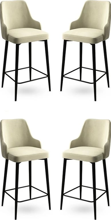 Set karrigesh për bar (4 copë), Hanah Home, Enox, krem, e zezë