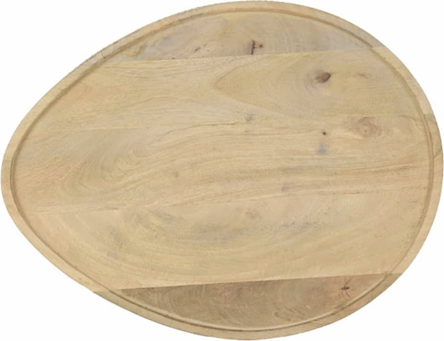 Tavolinë anësore Pilea, dru mango natyral, mermer i bardhë, 56x43x56