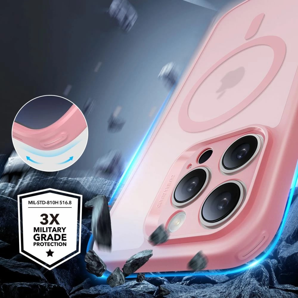 Mbështjellës ESR Classic Pro Set HaloLock MagSafe për iPhone 16 Pro Max, Rozë, me xham mbrojtës
